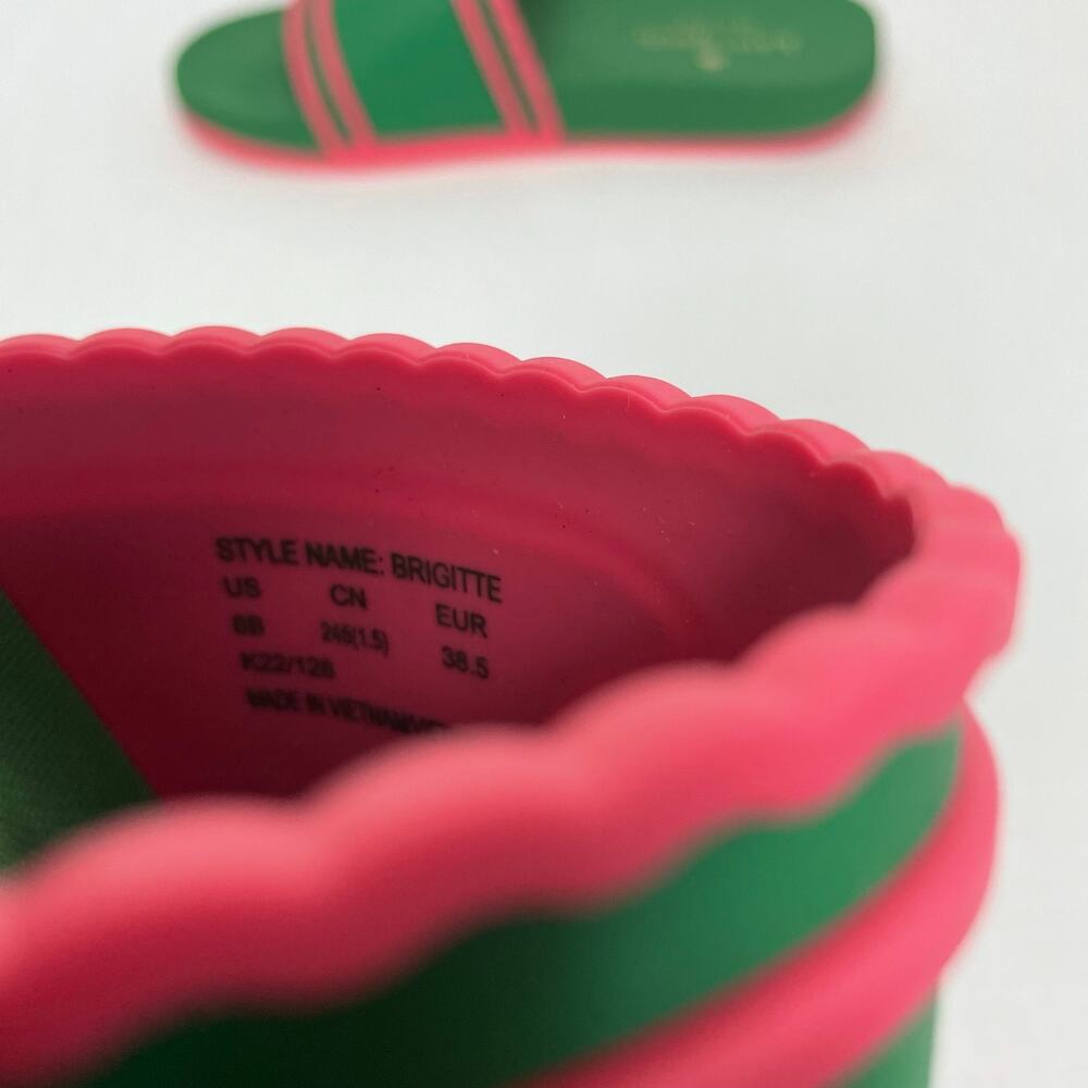 Kate Spade Green Pink Pool Slide Sandals 8B - Picture 8 of 8